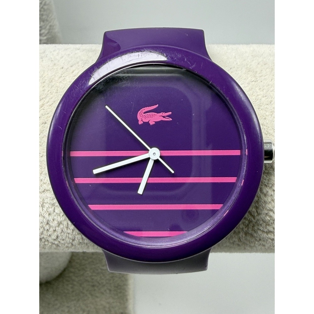 Lacoste LC464472558 New‎ Battery Mens Watch 40MM 7.75" Purple Silicone Band